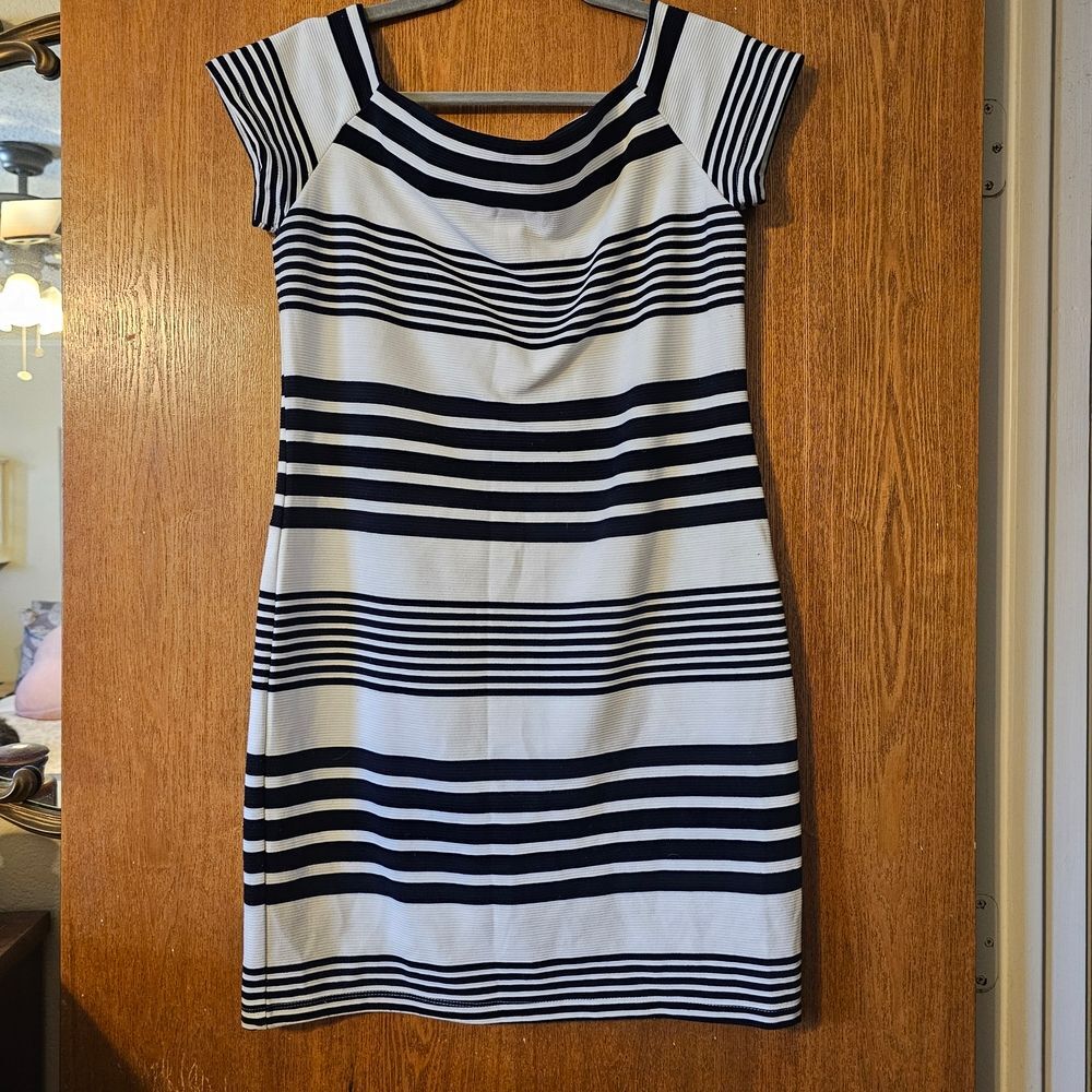 Fashion Union Striped Mini Dress in Navy and White